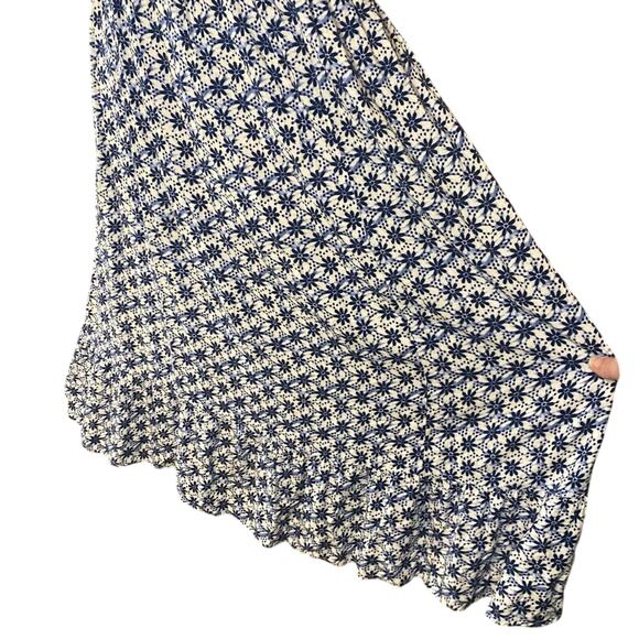 Aeropostale Floral Blue double tie back Dress Large garden girl peasant rayon - Picture 4 of 11